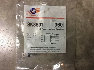 Thomson Consumer SK3591 960 IC Positive Voltage Regulator 15W In-35V Out-5V 1A - Picture 1 of 2