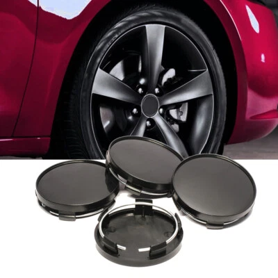 4Pcs 68mm Car Auto Wheel Center Hub Caps Covers Set Black No Emblem Accessories - Image 1 of 4