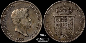 Italy, Naples, Ferdinando II, 120 Grana 1848 /7, toned, Rare!, XF - Picture 1 of 6