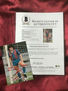 Autogramm DIEGO MARADONA (†2020)-FC Barcelona-NS ARGENTINIEN-handsigned-COA! - Bild 1 von 4