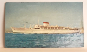 Passenger Ocean Liner MS Avgvstvs Navigazione Generale Italiana (NGI) postcard - Picture 1 of 3