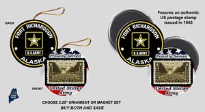 FORT RICHARDSON US ARMY Ornament / Magnet Set - Military Gift Base Veteran Store - Picture 1 of 1