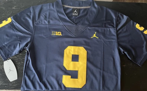 JJ McCarthy Michigan Wolverines Blue Navy Jersey Stitched 9 All Sizes NWT Cover