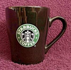 Starbucks 2008 Black Coffee Mug Tea Cup 8 oz with Siren Green Black Mermaid Logo - Picture 1 of 12