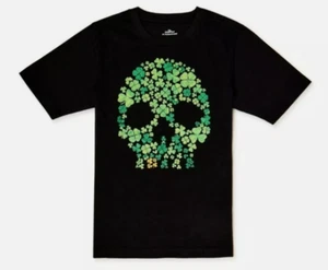 Boys Skull of Shamrocks w Gold Tooth St. Patricks Day TShirt Sizes XS M L XL 2XL - Picture 1 of 2