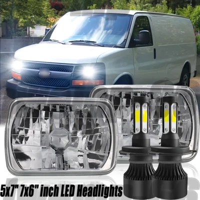 Faros LED de 7x6" Hi/Lo Fit Chevy Express Cargo Van 1500 2500 3500 Camiones 2 un. Foto 1 de 4