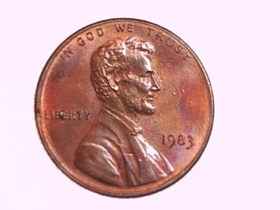 Памятный цент с изображением Линкольна 1983-P — ошибка штампа BIE — редкая более поздняя дата! - Изображение 1 из 3