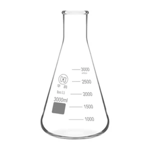 3000ml Lab Glass Erlenmeyer Flask 3L Laboratory Conical Bottle With Normal Mouth - Picture 1 of 2