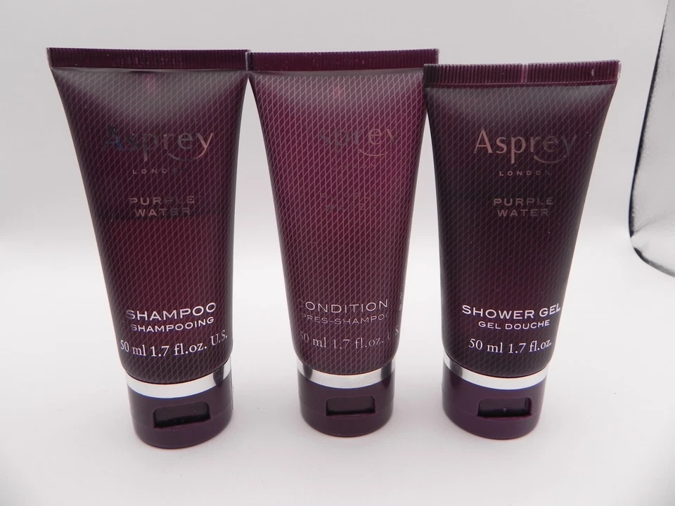 (3) Asprey London Purple Water Conditioner, Shower Gel, Shampoo Ritz 1.7 Oz - Image 1 of 4