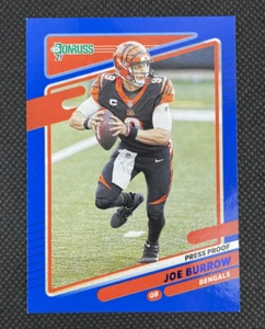 Donruss Joe Burrow 2021 prensa azul paralelo #211 Cincinnati Bengals - Imagen 1 de 2