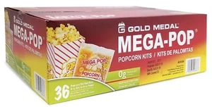 Gold Medal Mega Pop 2836 8 Oz Premium Popcorn & Oil Kit - 36 Count Case Pack - Picture 1 of 4