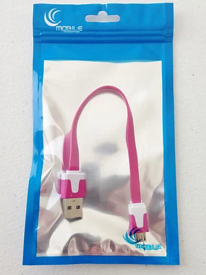 КОРОТКИЙ 8 «плоская лапша USB данных синхронизации зарядное устройство кабель MICRO B USB для телефонов Android - Изображение 1 из 4