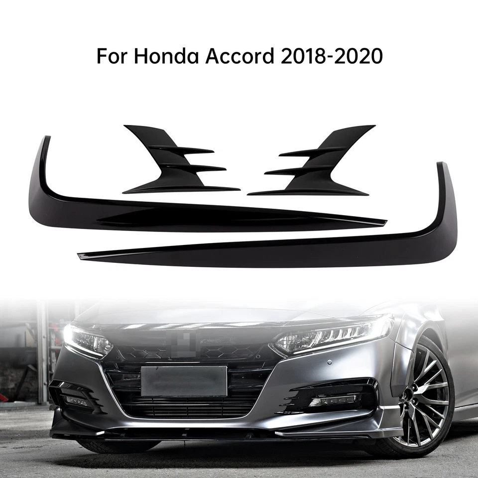 AKASAKA Fit For Honda Accord 2018-2020 Front Fog Light Eyebrow Lamp Cover Trim Foto 1 de 4