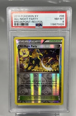 PSA 8 All-Night Party 96/122 Reverse Holo Umbreon Pokemon Breakpoint LOW POP - Image 1 of 4