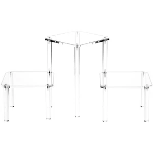 Plymor Clear Acrylic Beveled 3-Shelf Display Riser, 12" H x 28" W x 10.25" D - Picture 1 of 1
