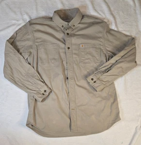 Carhartt Shirt Mens Large Brown Button Up Pocket Casual Work Wear Outdoors - Picture 1 of 2