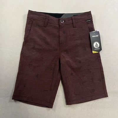 Volcom Surf And Turf Stretch Shorts Men’s Size 27 Burgundy AOP NWT - Image 1 of 4