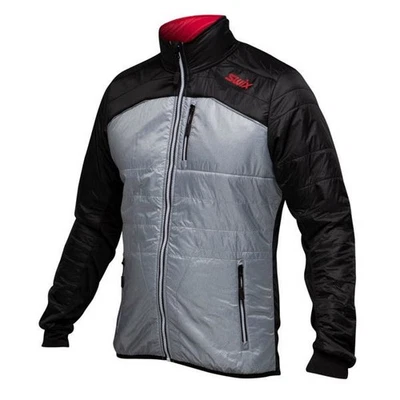 CHAQUETA DE ESQUÍ DE FONDO ACOLCHADA SWIX MENALI NEGRA GRIS L/XL NUEVA SIN ETIQUETAS EMBALABLE Foto 1 de 4