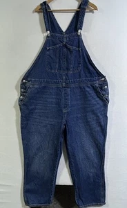 Mono con tirantes de mezclilla azul marino antiguo talla grande 22 jardinería agricultura - Imagen 1 de 9