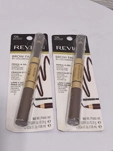 Revlon Colorstay 2-in-1 Gel + Pencil Eyebrow Fantasy #106 Dark Brown - 2 Pack** - Picture 1 of 4