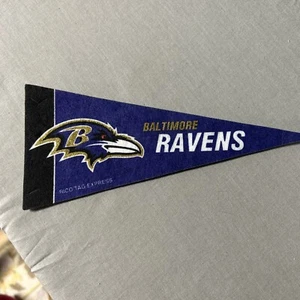Baltimore Ravens 9” Mini Football Pennant Classic NFL 9"x4" Rico Tag Express! - Picture 1 of 2