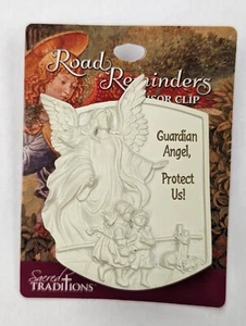 BRAND NEW Auto visor clip GUARDIAN ANGEL, PROTECT US! ANGEL with Children - Picture 1 of 2