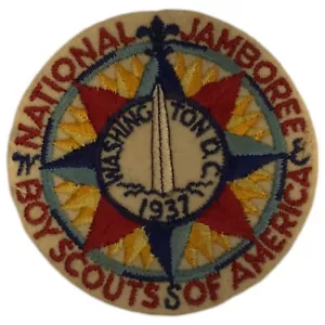 Parche Jamboree Scout Nacional de fieltro auténtico 1937 WHT Bdr (TS532) - Imagen 1 de 2