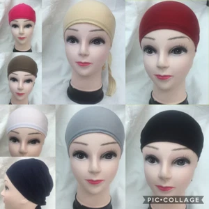 Premium Women Under Scarf Hijab TIE BACK Bonnet Cap Stretchy High Quality - Picture 1 of 17