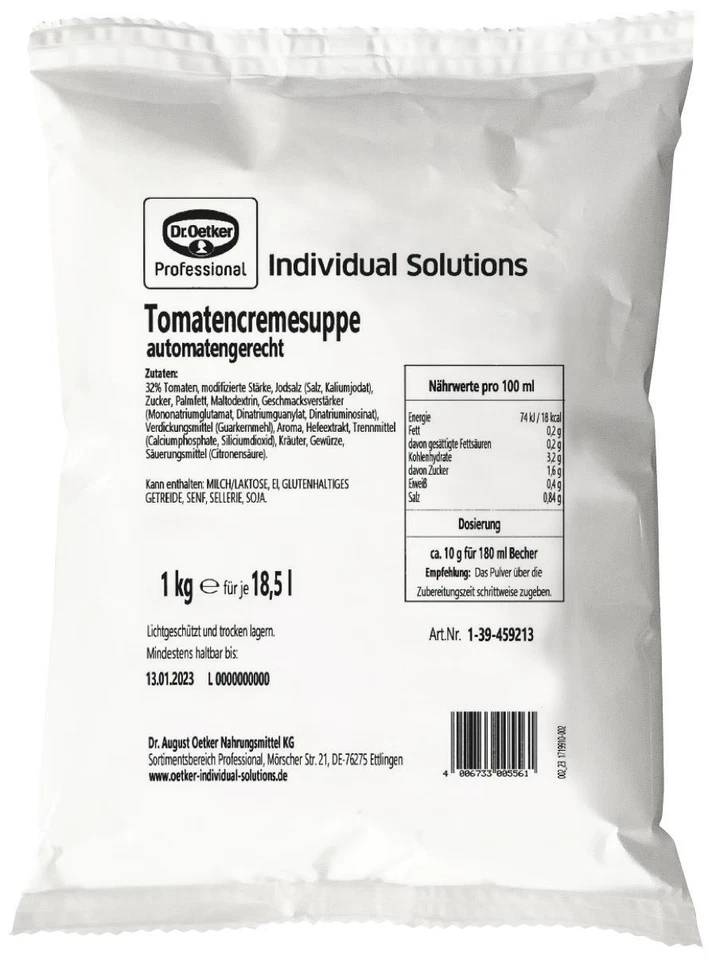 DR. OETKER Dr.Oetker Tomatencremesuppe Automatensuppe 1kg