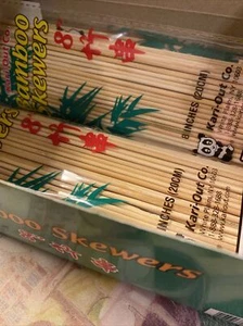 **1,000 Pcs** 8” Bamboo Skewers Wooden BBQ Sticks for Shish Grill Kabobs LOT~NEW - Picture 1 of 8