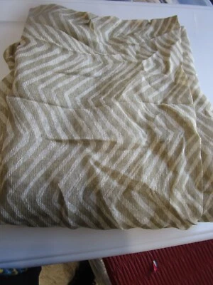 1 West Elm Chevron printed silk straw / ivory Curtain drape panel 48 108  New - Image 1 of 2