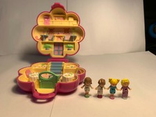 VINTAGE POLLY POCKET MR FRY'S RESTAURANT-1990 + 4 FIGURES - BLUEBIRD TOYS