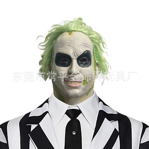 Beetle Juice 2 Cosplay Master Adam Latex Mask Wig Heat Resistant Synthetic Hair  - Picture 1 of 5