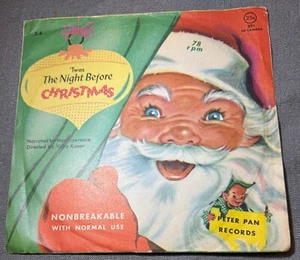 TWAS THE NIGHT BEFORE CHRISTMAS - PETER PAN RECORDS  # X4 -  1956  - VG++ - Foto 1 di 3