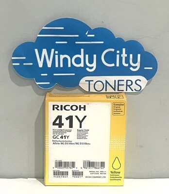 Ricoh 405764 41Y Yellow Ink Cartridge For Aficio SG 3110DN SG 2110N Genuine  NEW - Image 1 of 3