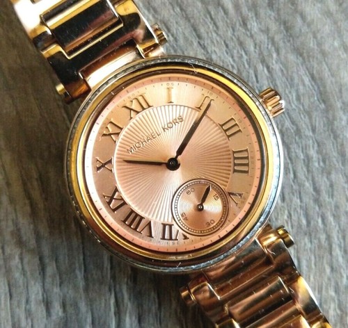 Orologio donna MICHAEL KORS MK5971 Skylar oro rosa lunetta cristallo batteria NUOVA