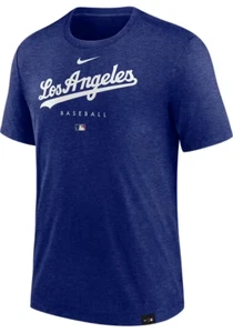 Los Angeles Dodgers MLB Nike Blue Early Work Script T-Shirt Men's LARGE NWT - Picture 1 of 11