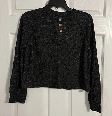 old navy girls henley Black Jack Color NWT Long Sleeve 14-16 Xl - Image 1 of 4