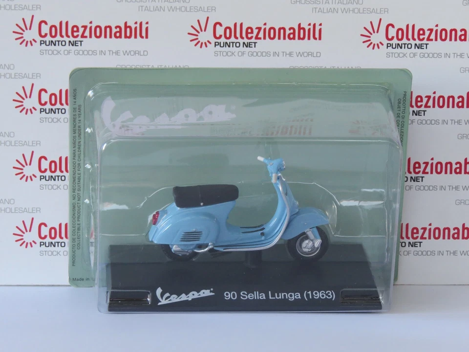 DIE-CAST MOTO SCOOTER VESPA 90 SELLA LUNGA 1963 - MOTORBIKES VESPA 1:18 #21 - Immagine 1 di 1