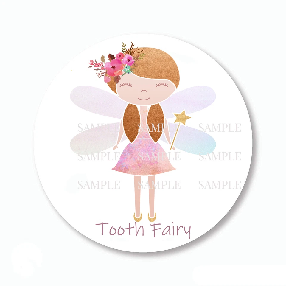 30 adorables etiquetas de hadas de los dientes álbum de recortes pegatinas sobre 1,5" favores Foto 1 de 1