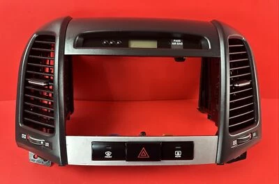 Moldura de acabamento climático rádio painel central Hyundai Santa Fe 2007-2012 fabricante de equipamento original com relógio - Imagem 1 de 4