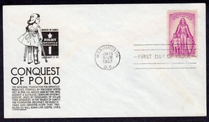 1957 Conquest of Polio (Scott 1087) - Black Anderson FDC NW480 - Picture 1 of 1
