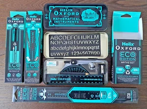 NEW HELIX ECO OXFORD STUDENT BUNDLE MATHS SET HB PENCILS FOLDING RULER PENS BLU - Picture 1 of 6
