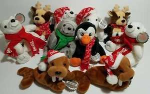Coca-Cola Brand Plushies 1998 Vintage Lot of 10 Assorted - Picture 1 of 8