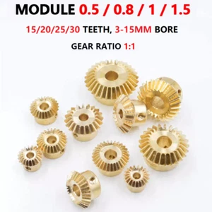 Kegelzahnrad aus Messing Modul 0.5M/0.8/1M/1.5M, 15 20 25 30 Zähne 1:1 Kegelrad - Bild 1 von 6