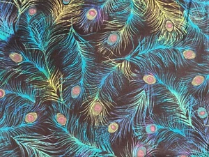 "Hyde Park Peacock Feathers" by Timeless Treasures, Patt# Park-C1709 - 113" - Picture 1 of 2
