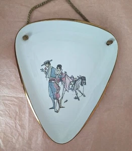 Alka Kunst 50er Porzellan Wandteller, 26 cm, handbemalt mit Spanien Motiv - Bild 1 von 4