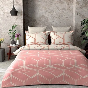Beautiful Pink & White Color Printed Rajasthani King Size Bed Flat Sheet - Picture 1 of 2