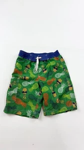 Hanna Andersson Shorts Boys 120 Green Swim Trunk Pineapple Sunglasses Drawstring - Picture 1 of 8