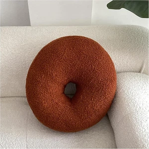Caramel Donut Shaped Plush Pillow,Cute Soft Waist Rest Cushion,Home Decorative T - Picture 1 of 12